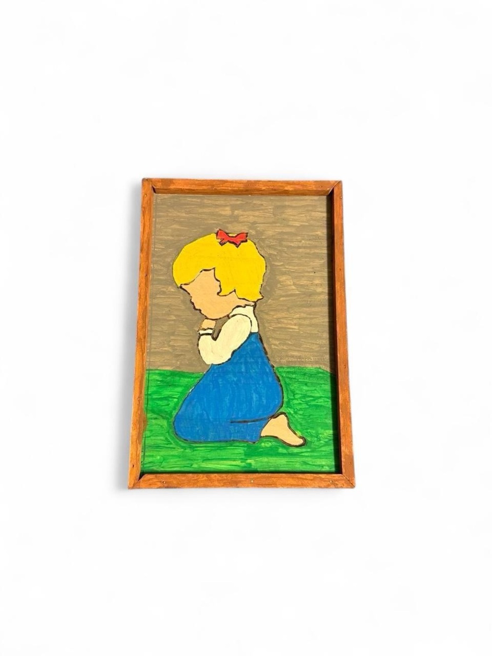 Cute Handpainted Praying Girl Painting